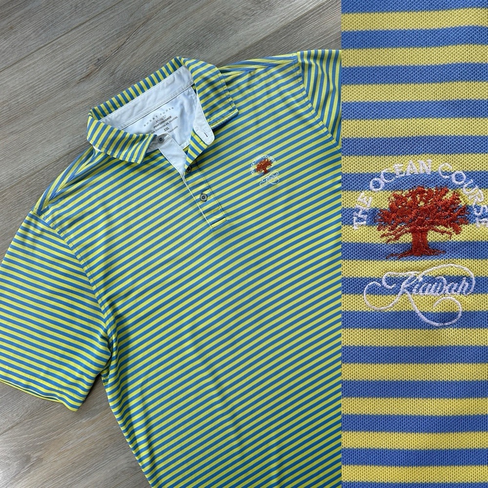 Bobby Jones Polo Shirt Mens 2XL Blue Short Sleeve Kiawah Island Ocean Course